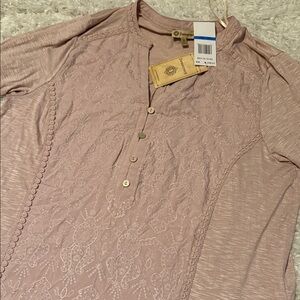 Democracy Light Pink Embroidered Blouse size XL NWT